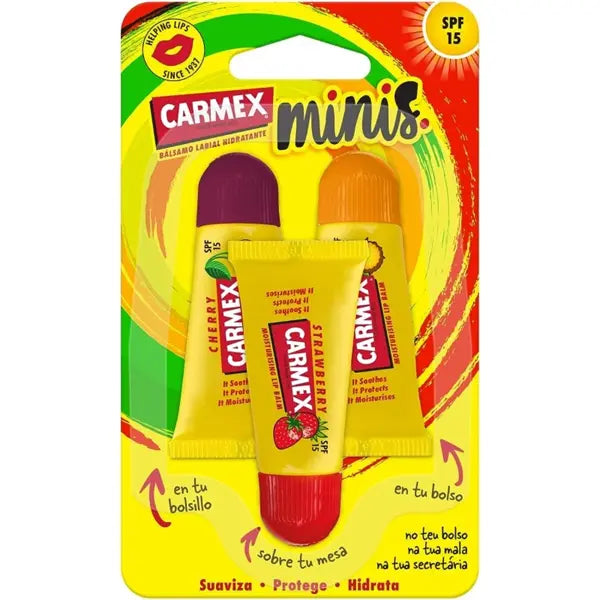 Carmex Tubo Hidratante Labial Spf15 Minis 5g X3