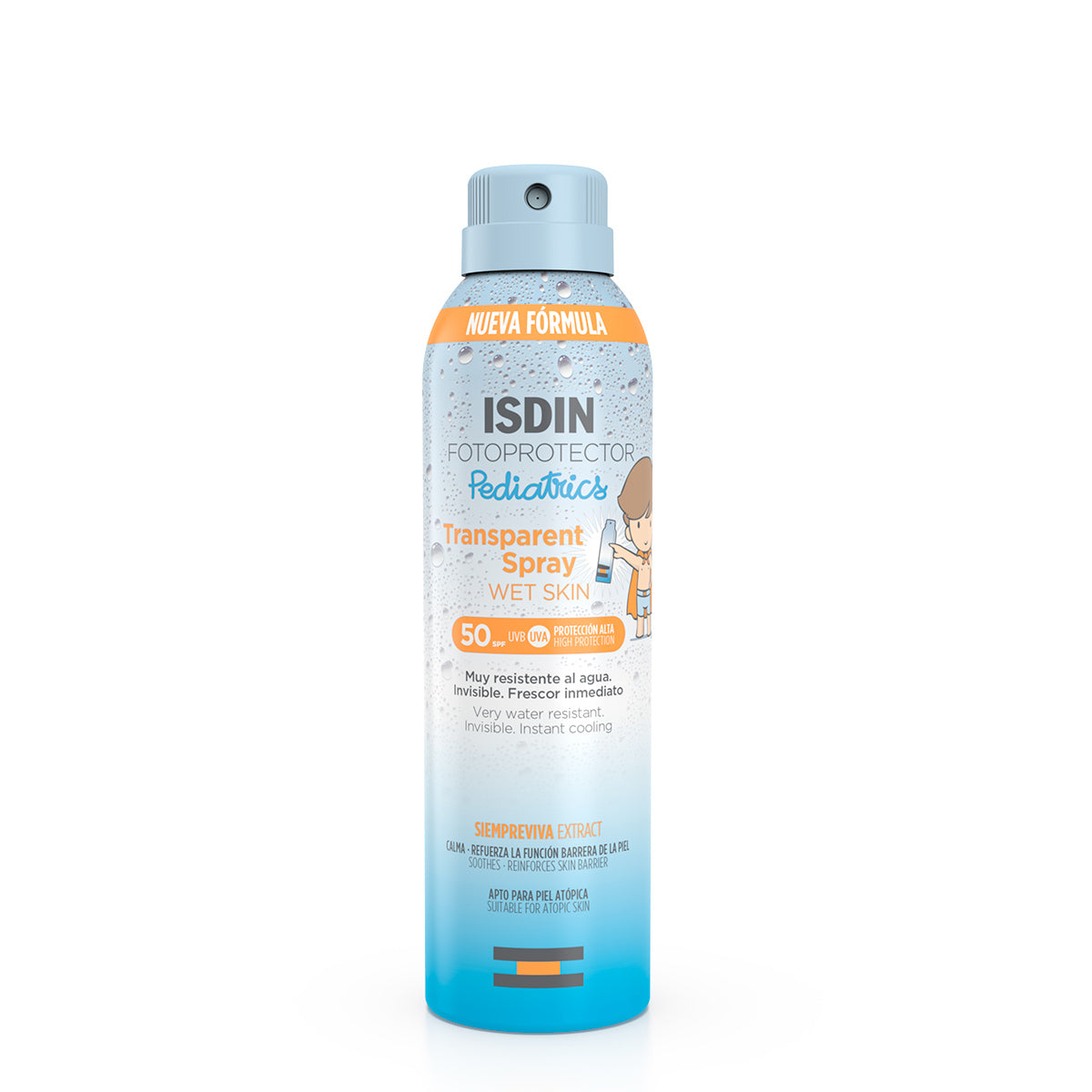 Fotoprotector ISDIN Transparent Spray Wet Skin Pediatrics SPF50+ 250 mL