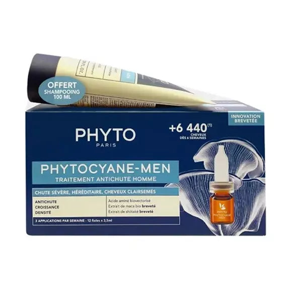 Phytocyane-Men Pack Ampoules X12 Units + Shampoo 100ml