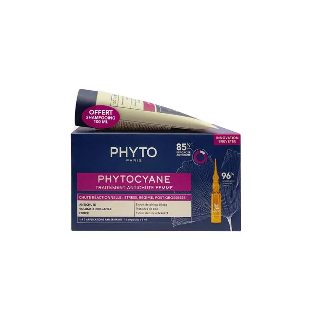 Phytocyane Mulher Pack Ampolas Queda Reacional X12 Unidades + Champô 100ml